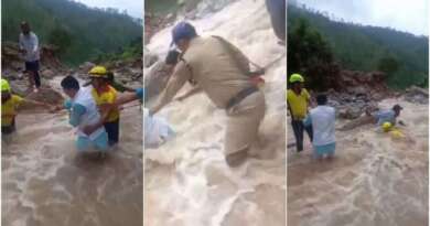उत्तराखंड: उफनते नाले में बाल-बाल बचे विधायक, गनर बहकर कई मीटर आगे पहुंचा, बमुश्किल बची जान, वीडियो देखें…