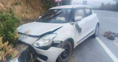 चम्पावत : खूनाबोरा के समीप बेकाबू कार पैराफिट से टकराई, महिला समेत तीन घायल