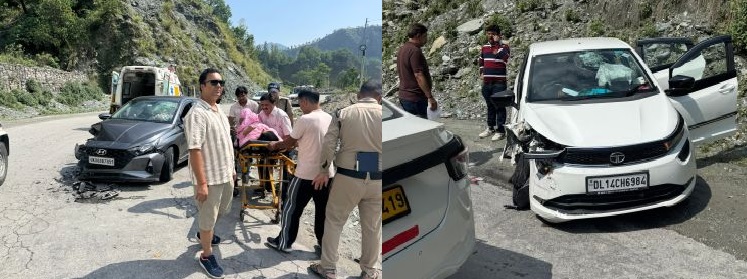 चम्पावत : राष्ट्रीय राजमार्ग पर पर हुई दो कारों की भिड़ंत, दो घायल