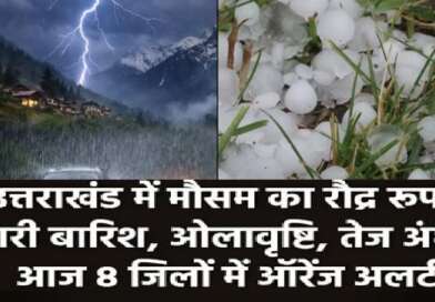 उत्तराखंड : आज 8 जिलों में भारी बारिश, ओलावृष्टि और तेज हवाएं चलने के आसार.. ऑरेंज अलर्ट जारी