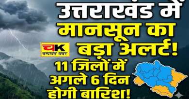 उत्तराखंड के इन 11 जिलों में अगले 6 दिन तक होगी बारिश, आ गया मौसम का अलर्ट