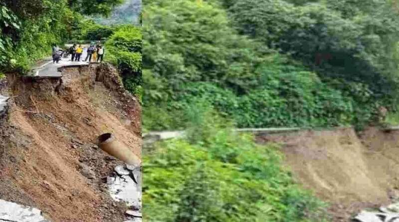 NH-707A पर बारिश का कहर, सड़क का बड़ा हिस्सा धंसा; मसूरी-यमुना ब्रिज मार्ग बंद